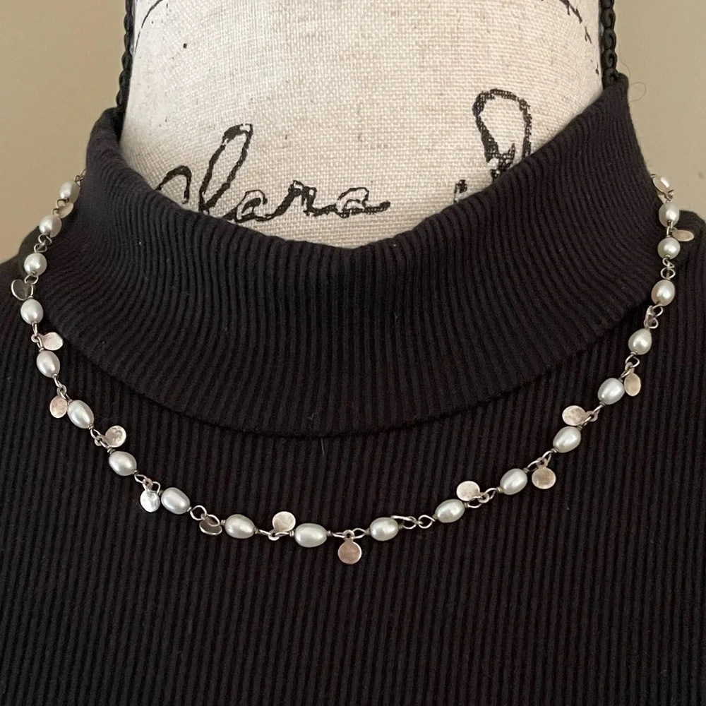 Silpada Sterling Silver and Freshwater Pearl Wisdom Necklace